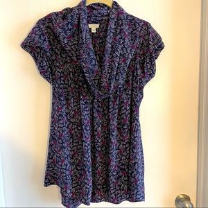 ANTHROPOLOGIE Odille Silk top with cowl neckline and cap sleeves Size 8